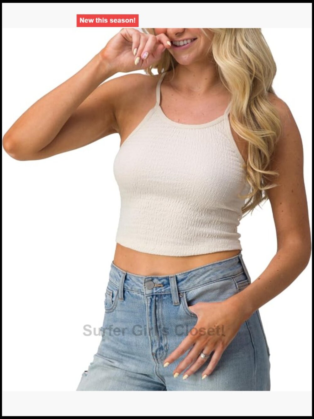 Women's Smocked Tank Top Racerback Adjustable Straps Knit